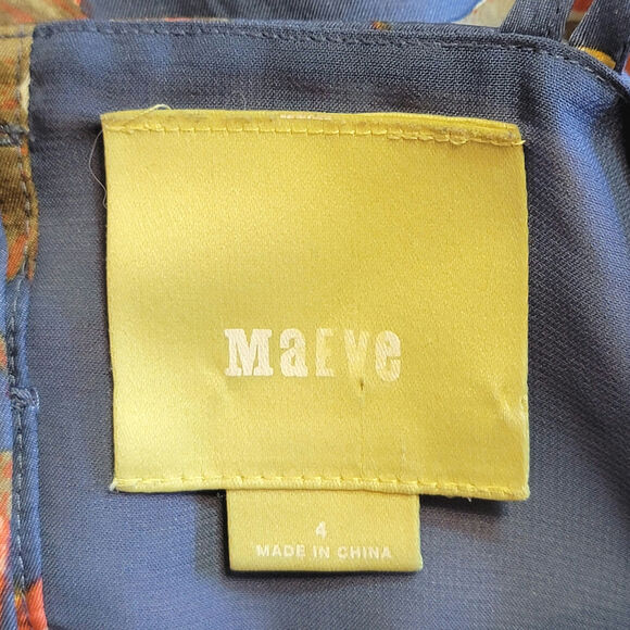 Anthropologie Maeve Floral Mini Dress Silk Blend Peony Print Blue Party Summer 4 - Picture 14 of 16